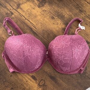 Victoria's Secret Lace Push-Up Bra in Dusty Rose 40C